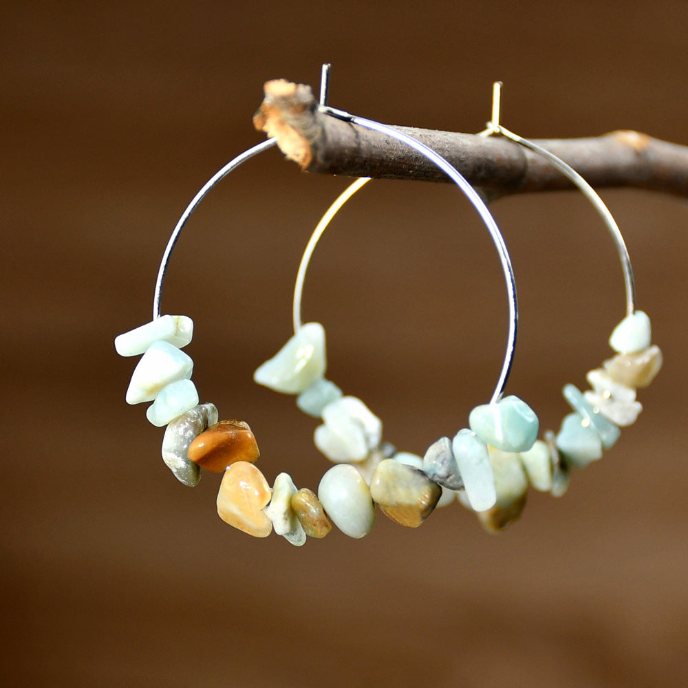 Wholesale personality big circle earrings silver earrings